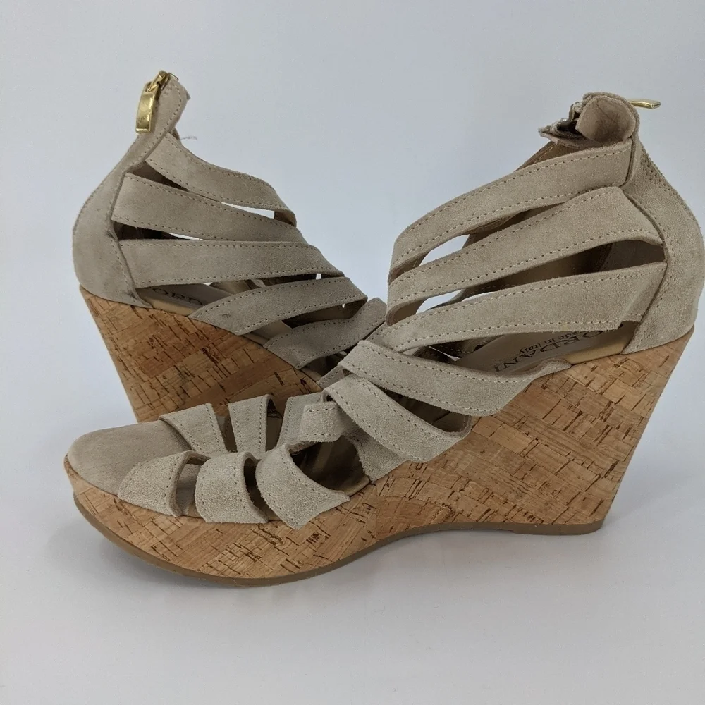 NWT CORDANI Suede Platform Wedge Sandals